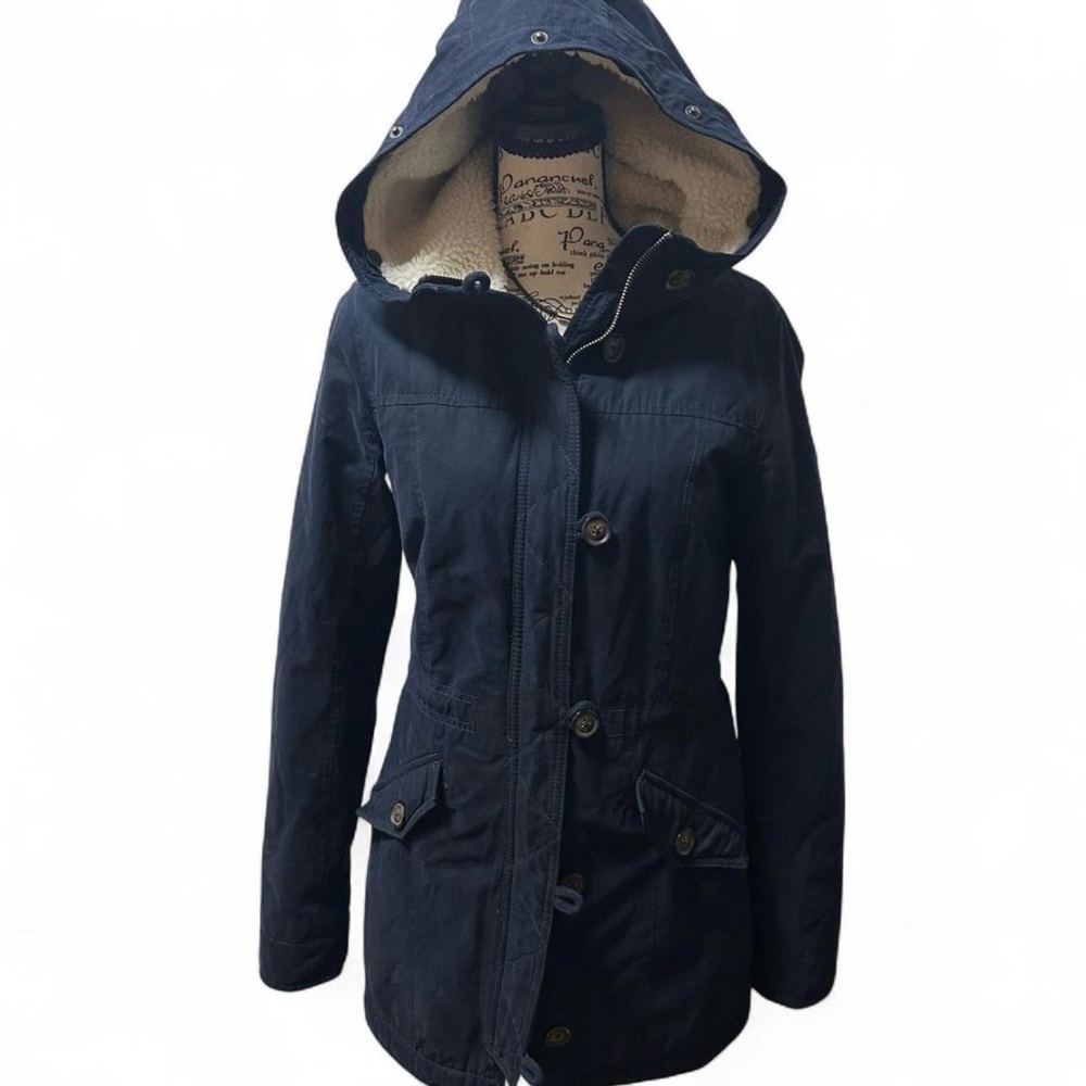 Navy Hollister Sherpa-lined Coat